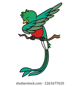 Cartoon Quetzal Bird Dabbing