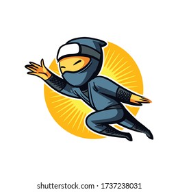Cartoon Quick Ninja Mascot Logo