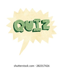 cartoon quiz sign with speech bubble