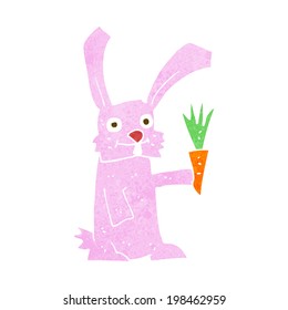 conejo de dibujos animados con zanahoria