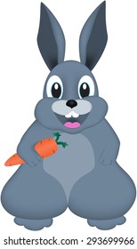 cartoon rabbit and carrots