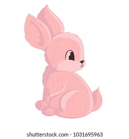 Cartoon Rabbit Character on a White Background