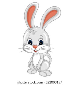 Cartoon Rabbit Character on a White Background