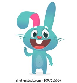 Cartoon Rabbit Character. Vector illustration. Easter. Isolated on white