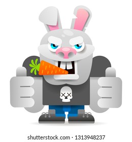Cartoon Rabbit Character. Vector Illustration. Easter. Isolated On White Background