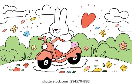 "Cartoon Rabbit Children's Illustrations and Vector Poster Design