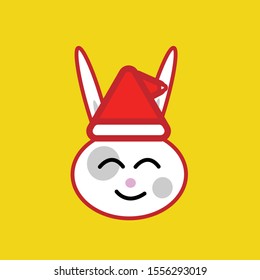 Cartoon rabbit cute animals for baby card and invitation. Vector illustration.