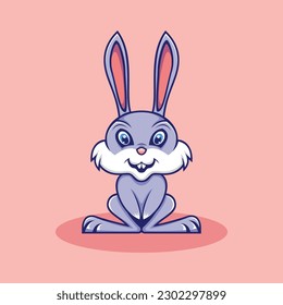 A cartoon rabbit cute background pink
