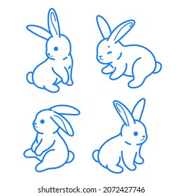 Cartoon rabbit, cute character for children. Сute animals set of icons. Childish print for nursery, kids apparel, poster, postcard, pattern.