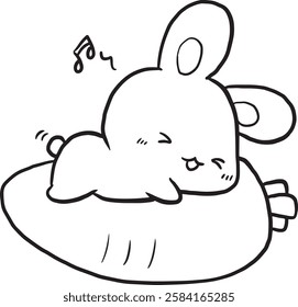 cartoon Rabbit doodle lineart minimal