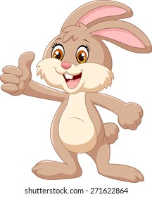 Cartoon rabbit giving thumb up