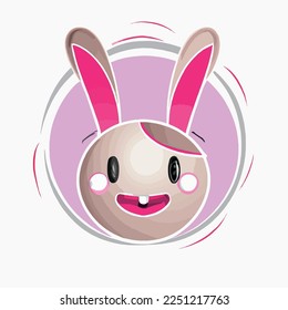 avatar de cabeza de conejo de dibujos animados, textura vectorial