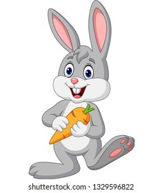 Cartoon rabbit holding a carrot