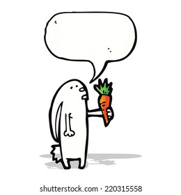 cartoon rabbit holding carrot