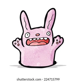 conejo de dibujos animados en agujero
