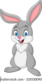 Cartoon rabbit isolated on white background