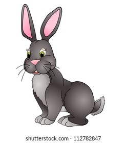 cartoon rabbit, with isolation on a white background