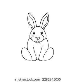 Obra vectorial de la línea de conejo de dibujos animados