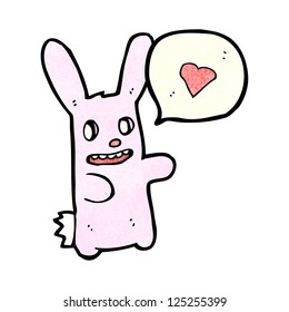 conejo de dibujos animados enamorado