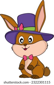 cartoon rabbit mascot character vector