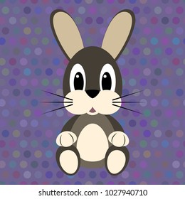 Cartoon rabbit on the seamless background