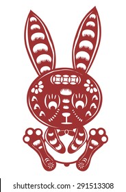 cartoon rabbit paper cut