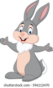 Cartoon rabbit posing