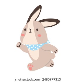 A cartoon rabbit is running
