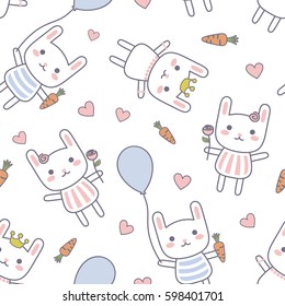 Cartoon Rabbit Seamless Baby Pattern