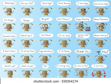 cartoon rabbit set