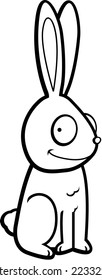 A cartoon rabbit smiling.