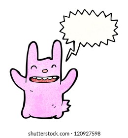 cartoon rabbit with speech bubble