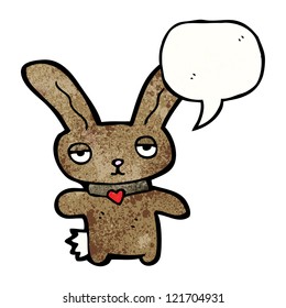 cartoon rabbit with speech bubble
