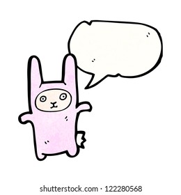 cartoon rabbit with speech bubble