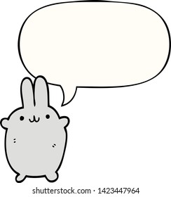 cartoon rabbit with speech bubble