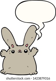 cartoon rabbit with speech bubble