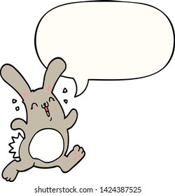 cartoon rabbit with speech bubble