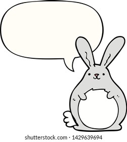 cartoon rabbit with speech bubble