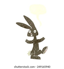 cartoon rabbit with speech bubble