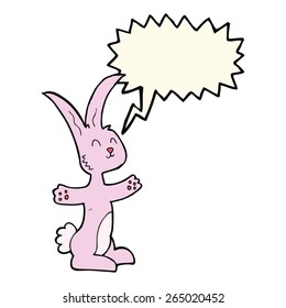 cartoon rabbit with speech bubble