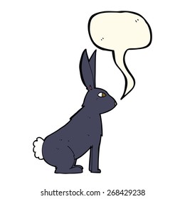 cartoon rabbit with speech bubble