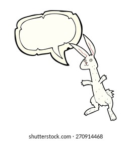 cartoon rabbit with speech bubble