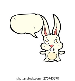 cartoon rabbit with speech bubble