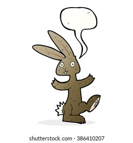 cartoon rabbit with speech bubble