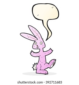 cartoon rabbit with speech bubble