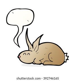 cartoon rabbit with speech bubble