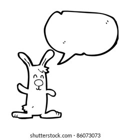 cartoon rabbit with speech bubble
