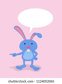 Cartoon rabbit with speech bubble. All the objects are in different layers.