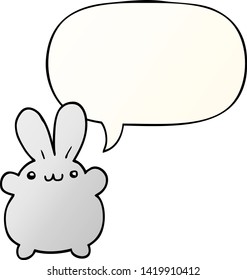cartoon rabbit with speech bubble in smooth gradient style