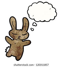 cartoon rabbit with thought bubble